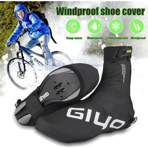 Cycling Shoe Covers Waterproof Winter Thermal Bicycle Overshoes Zip and Reflective for Men and Women