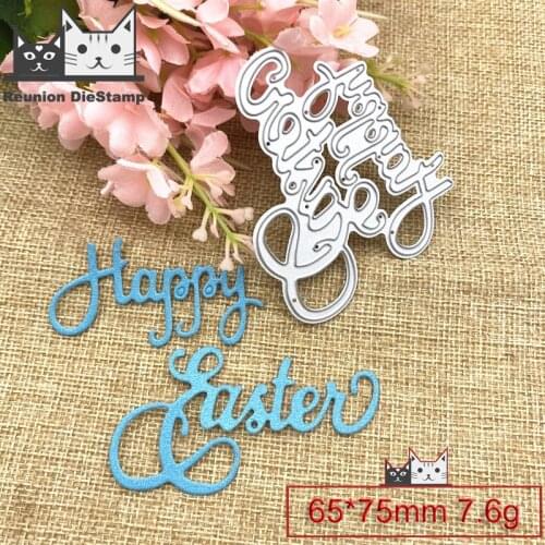 Reunion Letters Happy Easter Metal Cutting Dies Scrapbooking Photo Album Embossing Paper Card Making Decor Die Nouveau 2020 New