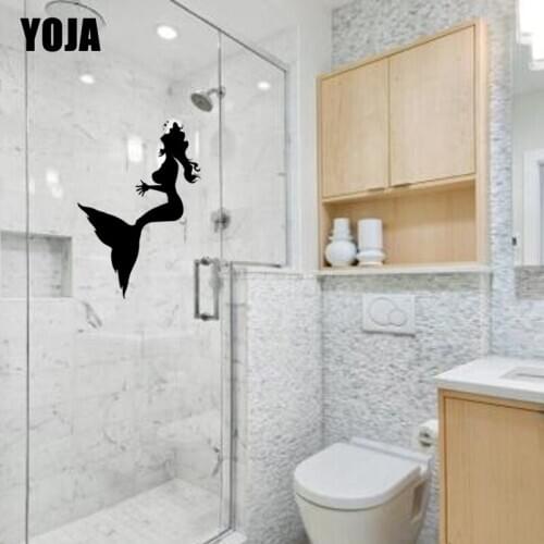 YOJA 30x16.1CM Funny Home Accessories Wall Stickers Bathroom Mermaid Decals G2-0063