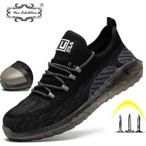 New Exhibition Safety Shoes Men Work Boots Sneakers Indestructible Steel Toe Anti-puncture Construction Breathable Mens Shoes