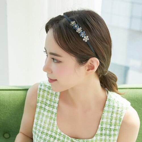 CHIMERA Korean Flower Rhinestone Hair Hoop for Women Girls Headbands Holder Clasp Trendy Hairbands Hairgrips Jewelry Accessories