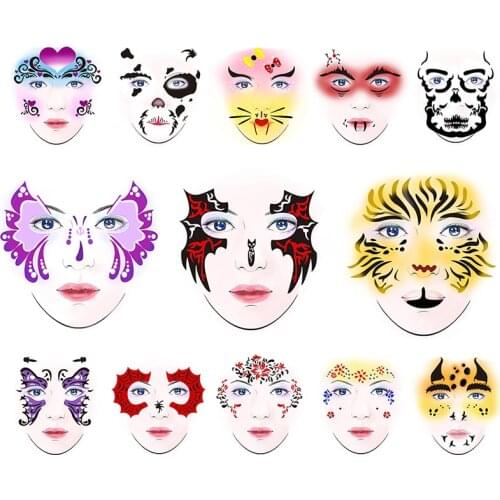 1PCS Eye Body Paint DIY Design Halloween Christmas Party Soft Face Paint Stencil Reusable Template Tattoo Painting Makeup Tools