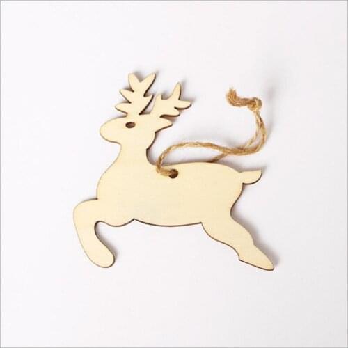 10pcs Wooden Pieces Snowball Christmas Tree Snowman Scene Layout Christmas Hanging Ornaments Christmas Decorations