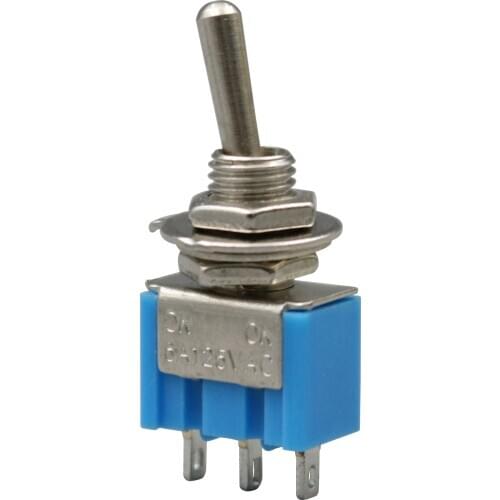 10Pcs Blue MTS-102 3-Pin 6MM Mini SPDT ON--ON 6A 125VAC Toggle Switches