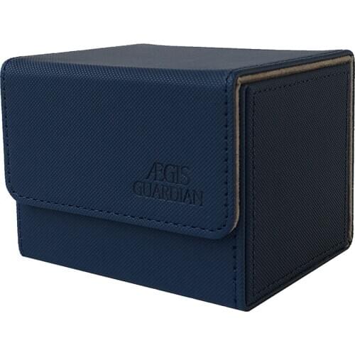 100+ AEGIS GUARDIAN Side-Loading Card Case Deck Box Mtg Pokemon Yugioh TCG Binders: Blue