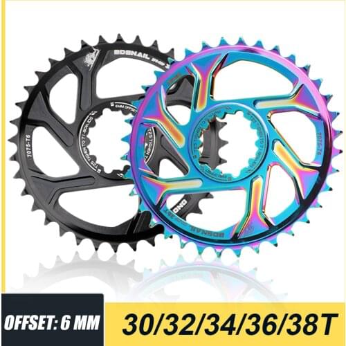 104BCD Round Narrow Wide Chainring MTB Mountain Bike Bicycle 6mm Offset 30T 32T 34T 36T 38T Bicycle Chain Ring Crankset Plate