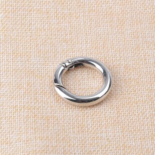 3/4 inch Nickel Plated Spring O Ring 20mm inner Dia. Zinc Alloy Silver Metal Ring For Bag Making 30pcs/lot