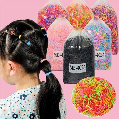 50Pc/Pack Colorful Small Disposable Hair Bands Scrunchie Girls Elastic Rubber Braider Ponytail Holder Hair Accessories Hair Ties