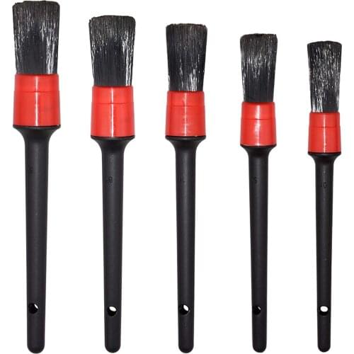 5pcs Car Wash Car Detailing Brush Mixed Fiber Plastic Handle Automotive Detail Brushes for Cleaning Wheels Engine Interior
