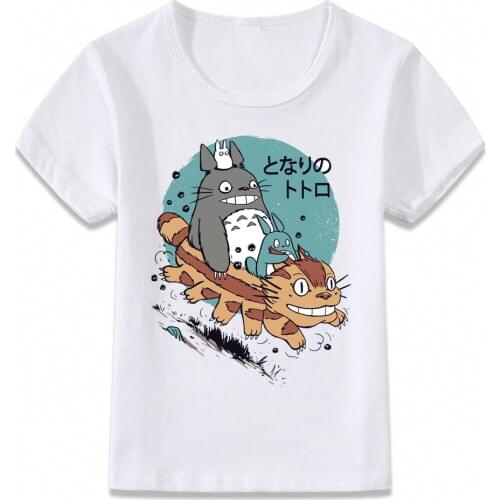 Kids Clothes T Shirt My Neighbor Totoro and The Cat Bus Anime Forest Spirit Boys and Girls Toddler Shirts oal100