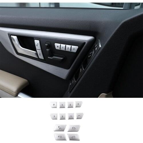 Aluminum Alloy for Mercedes Benz GLK GLS GLE ML 320 400 450 Door Lock Seat Memory Button Decoration Stickers Car Accessories