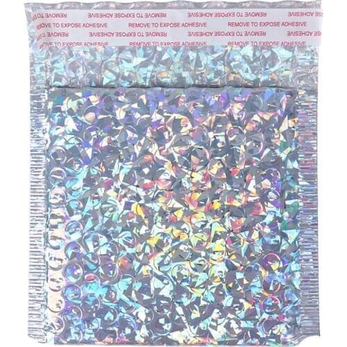 10PCS/Pack Laser Silver Packaging Shipping Bubble Mailer Gold Foil Plastic Padded Envelope Gift Bag Mailing Envelope Bag 6 color