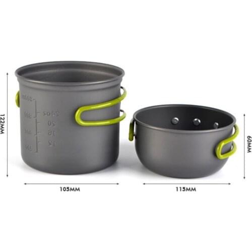 Camping Cookware Multifunctional Portable Lightweight for Outdoor Camping Barbecue Combination Pot