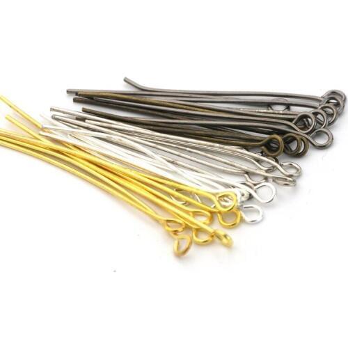 200pcs/lot 15 20 30 35 40 45 50 60 70mm Color Metal Eye Head Pins For Needles Diy Jewelry Making Findling Making Accessories