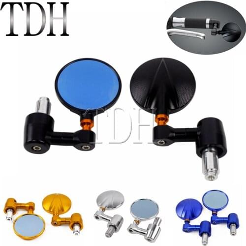 Motorcycle 7/8" 22mm Handle Handlebar Bar End Rear View Side Mirror CNC Aluminum Cafe Racer Street Bikes for Suzuki Honda