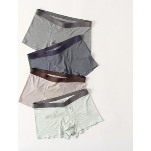 2020 4Pcs/lot Mens Underwear Men Boxer Panties Polyester Mens Underwear Boxershorts Men Boxers Solid Shorts