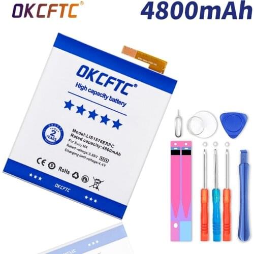 OKCFTC Original 4800mAh LIS1576ERPC Battery For SONY Xperia M4 Aqua E2353 E2303 E2333 E2306 E2312 E2363 AGPB014-A001 Phone