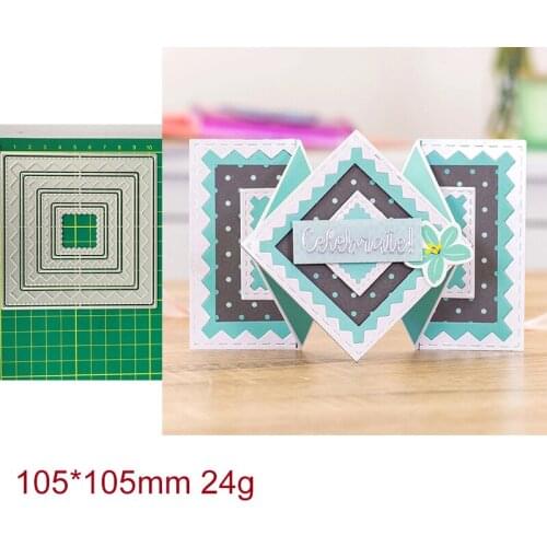 Square Pattern Border Frame 2021 New Metal Cutting Dies Knife Mould Scrapbook Album Greeting Card Decoration DIY Handmade Art