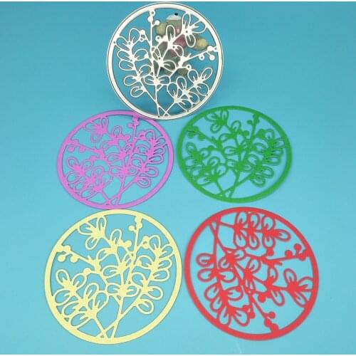 Round leaf window grilles, leaf lace, flowers and plants metal cutting mold scrapbook photo album decoration DIY handmade art