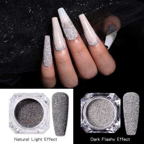 Reflective Nail Glitter Powder Shiny Dust Sparkly Auroras Laser Nail Powder For Bar Disco Sparkling Pigment Nail Art Decorations