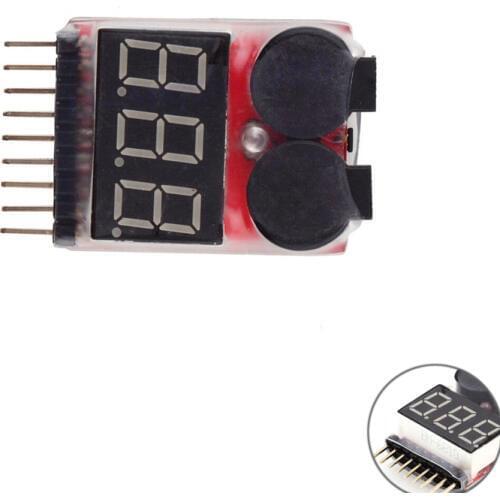 1/2pcs 1-8S LED Low Voltage Buzzer Alarm Lipo Voltage Indicator Checker Tester