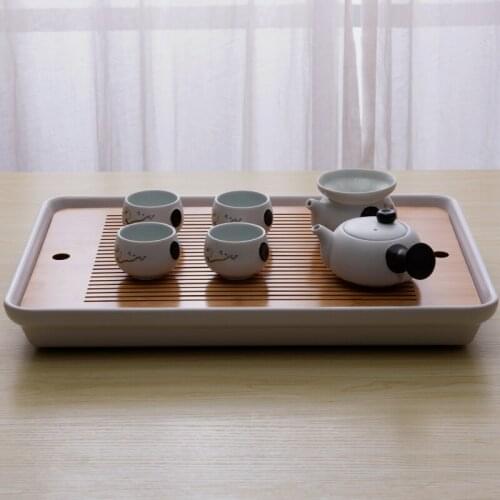 Decoration Afternoon Tea Table Tray Chinese Serving Vintage Tea Tray Ceremony Solid Plateau De Service Kitchen Teaware DH50CP