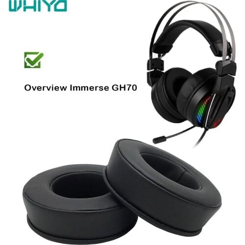 Whiyo Replacement Ear Pads for Overview Immerse GH70 Gaming Headphones GH-70 Cushion Earpad Cups Earmuffes Cover Sleeve