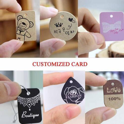 Custom Logo Jewelry Tag Blank Kraft Pendant Necklace Card Kraft Packaging Labels Jewelry Display Card