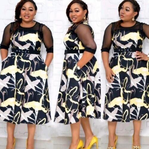 Plus Size African Print Dresses For Women 4XL 5XL 6XL Africa Clothes Dress Dashiki Ladies Clothing Africa Dress Big Size 2021