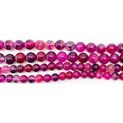 1strand Natural Stone Rose Red Dragon Vein Agates Round Loose Spacer Beads For Jewelry Making DIY Necklace Bracelet 6/8/10mm