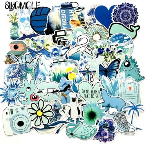 50pcs Vsco Stickers Cool Blue Girl Stickers For Case Cars Laptop Funny Graffiti Stickers Mix Retro Waterproof Pegatinas F4