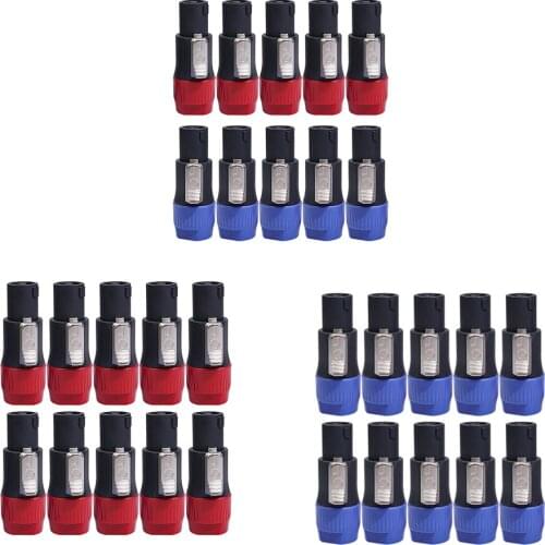 10Pcs/Lot 4-Pole 4Pin NL4FC Connector Ohm Plug Speaker Audio Cable Plug Adapter 4 Pin Speakon Female Jack Accessories