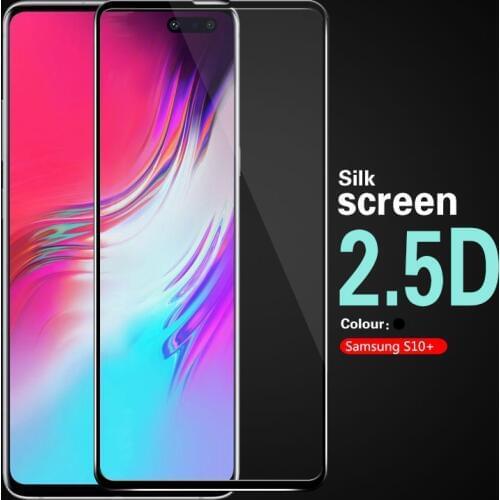 2.5D Arc Full Cover Tempered Glass Film For Samsung Galaxy S10+ S10 Plus S10Plus SD855 Exynos G975N S10E S10 Black Frame Guard