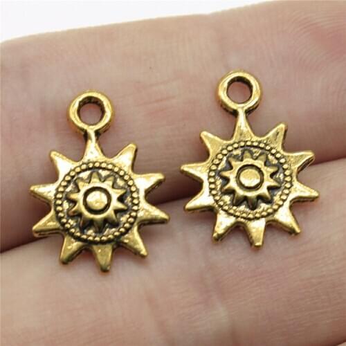 20pcs 17x12mm 3 Colors Antique Gold Antique Silver Color Antique Bronze Small Sun Pendant Charms For Jewelry Making