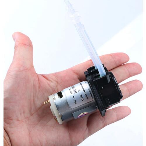 3 Rolling Wheel DC Silicone / BPT Micro Self-priming Mute Peristaltic Liquid Pump For Lab Engineering Plastics Flat Plate Type