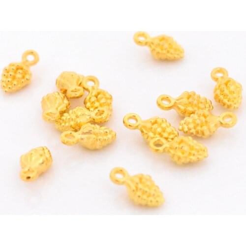 30pcs/lot 13x7x5.5mm Gold Color Plated Pine cone Charms Pendant DIY Handmade Necklace bracelet Jewelry Accessories