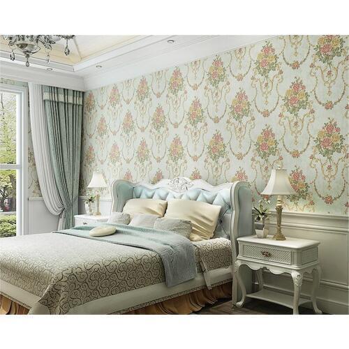 Beibehang 3D Relief Nonwoven papel de parede 3d Wallpaper European Retro Pastoral Bedroom Living Room TV Background Wallpaper