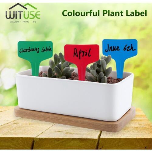 50pcs 10x2cm/6x10cm I/T Shape Plastic Plant Tags Markers Nursery Garden Decoration Tags for Plants Garden Decor Gardening Labels