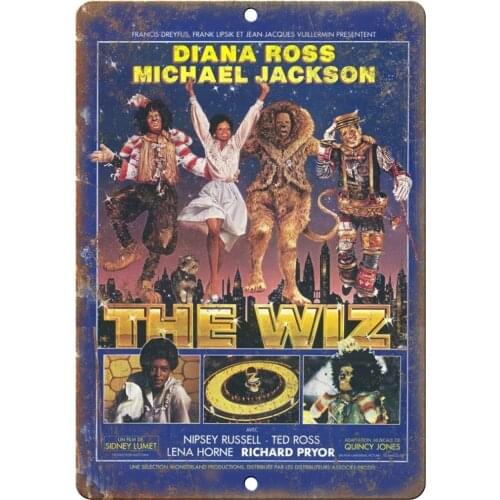 Adkult Diana Ross Michael Jackson The Wiz Poster 12"X9" Retro Look Metal Sign ZH183