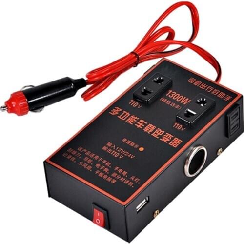 Car Vehicle Inverter 200W Output 110V/220V Power Multifunctional Charger Adapter Inversor Voltage Transformer Converter W91F