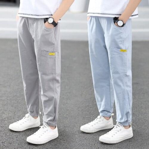 Boys Ankle Length Pants Childrens Anti Mosquito Pants 2021 Summer New Boy Casual Overalls Thin Fashion Straight Trousers