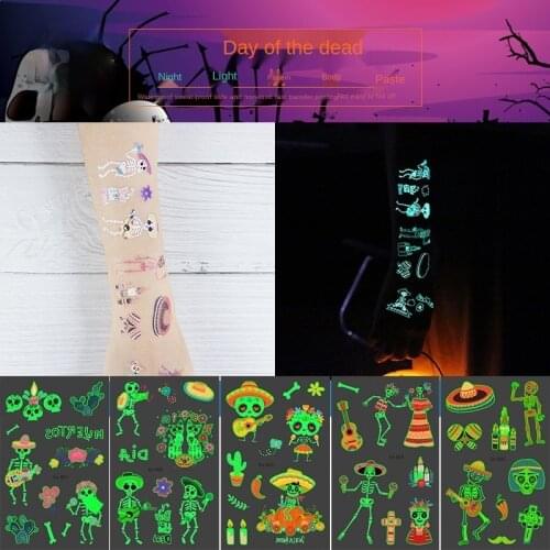 Kids Cartoon Animal Anime Tattoo Sticker Bar props Halloween Fluorescent Waterproof Environmentally Friendly Tattoo Stickers