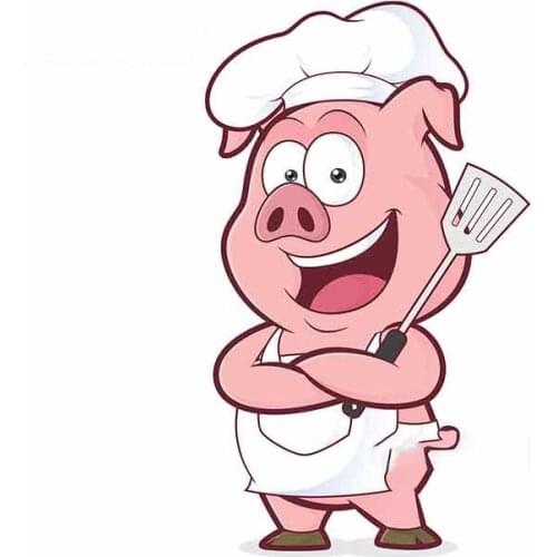 Fuzhen Boutique Decals Exterior Accessories Creative Chef Pig Car Bumper Window Personality Stickers DIY Occlusion Scratch Decal