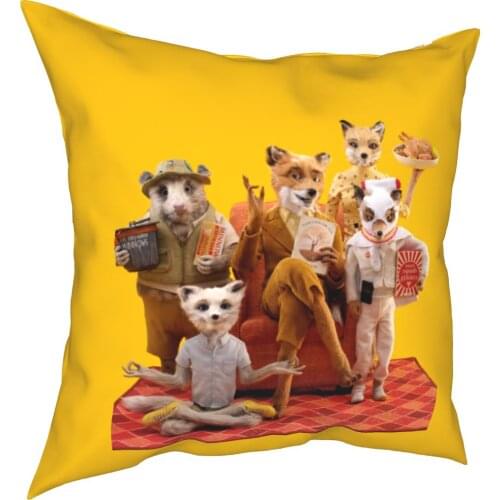 Fantastic Mr. Fox Square Pillow Covers Home Wes Anderson Movie Cushion Case Funny Pillow Cover 40*40cm