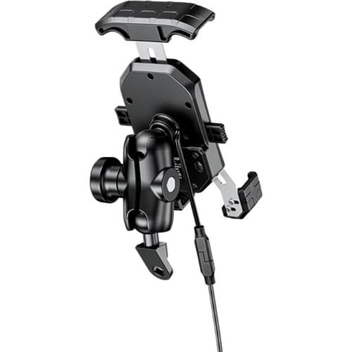 G5AA 2in1 Waterproof Motorbike USB C PD Fast Charger Wireless Charger Mount Holder for i-phone Sam-sung 3.5-6.5" mobile phone