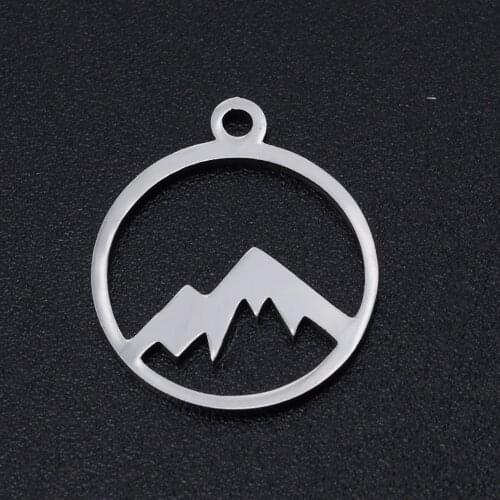 5pcs/lot 100% Stainless Steel Mountain Charms Wholesale Jewelry Making Charms Bracelets Pendants Top Quality Accept OEM Order