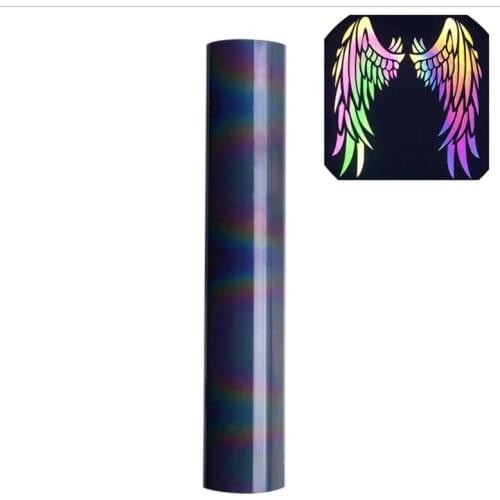 HTV Hot Transfer Pressure Heat Press T-shirt Clothing Textiles Cotton Fabric Reflective Rainbow Heat Transfer Vinyl For T-shirt