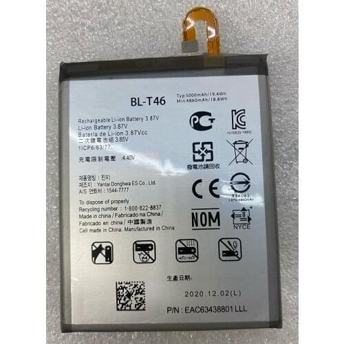 HST New Battery 5000mAh BL-T46 Battery for LG T46 V60 V60 ThinQ LMV600VM V600VM V600QM5 Phone Batteries