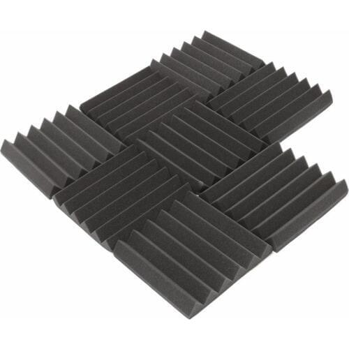 Quality 8Pcs 305 x 305 x 45mm Soundproofing Foam Acoustic Foam Sound Treatment Studio Room Absorption Wedge Tiles Polyurethane