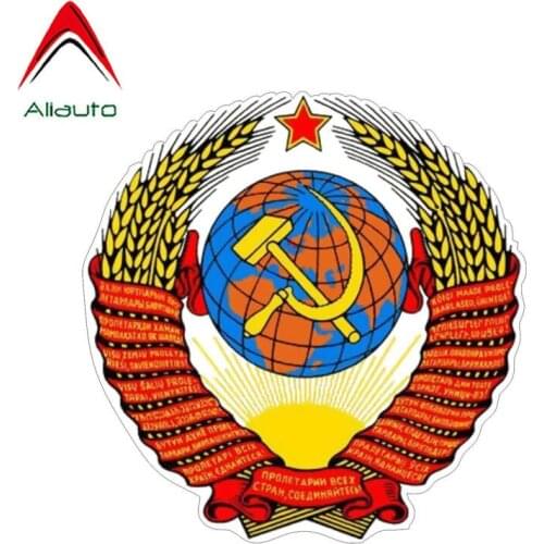 Aliauto Russia Ussr Flag Car Sticker Country Decal Automobile Motorcycles Decoration Accessories PVC for Nissan Suzuki,12cm*12cm